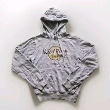 Hard Rock Cafe Prague Hoodie Men's Small Grey Pullover Sweatshirt Classic Logo