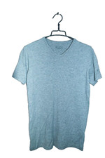 Vintage men Sergio Tacchini grey V-neck plain tees in S|L29 W18|SKU 6560