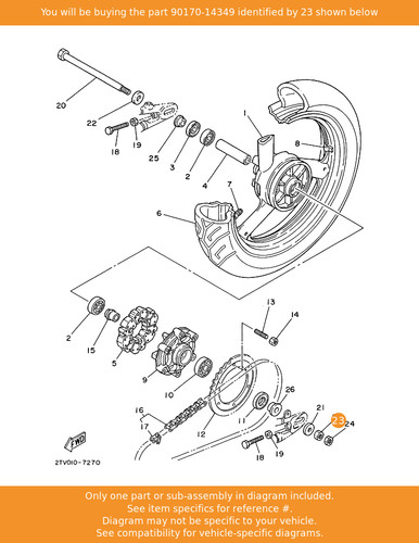 Yamaha nut 90170 14349 - nut,, oem