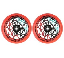 Oath Bermuda 120mm Stunt Scooter Wheels - Pair - Black/Teal/Red - SALE!