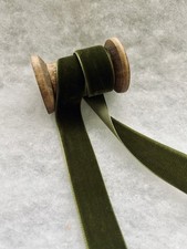OLIVE GREEN  Velvet Ribbon By Berisfords  Choice of Widths and  Lengths
