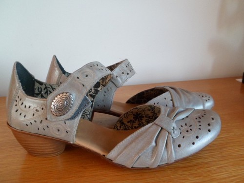 Ladies grey leather rieker - grey,