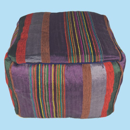 Pouffe handmade moroccan silk - pouffe,