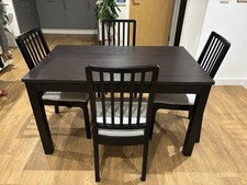 Ikea Extendable Dining Wooden Table with 4 Chairs