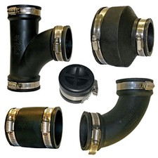 Flexible Rubber Pipe Connector Fittings 1" To 4" For Koi Ponds