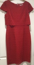 Red Ladies Mid Length Lace