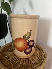  Hornsea Pottery Yeovil Pattern Utensil Jar Pot Base Handpainted Fruit Vtg 