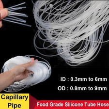 Food Grade Silicone Tube Hose Soft Rubber Clear Capillary Pipe ID 0.3mm - 6 mm