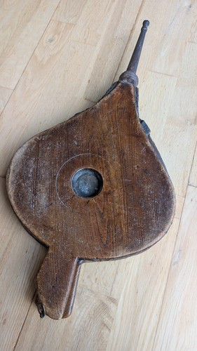 Antique fire bellows wood - bellows,