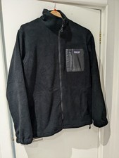 Patagonia Men's Black Thick Sherpa Fleece Full Zip Jacket Size XL PTP 22 L 28 In