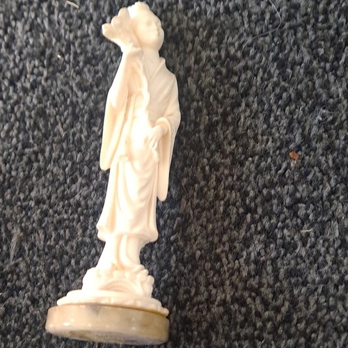 White stone geisha - geisha, figurine