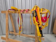 Biothane Quick Hitch Horse Harness Yellow And Red With Rubber Girth Trotting