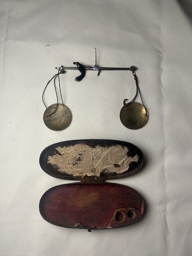 Antique pocket cased balance - cased,