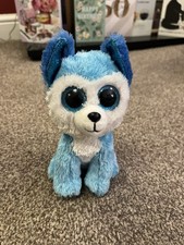 VGC Retired Ty Beanie Boo Prince the Blue Husky Dog Excellent Condition