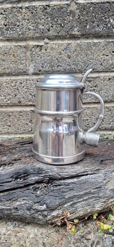 Vintage pewter lidded - pewter, tankard