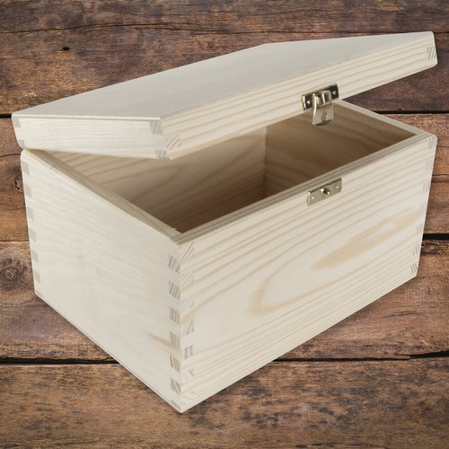 Wooden box with lid - wooden,