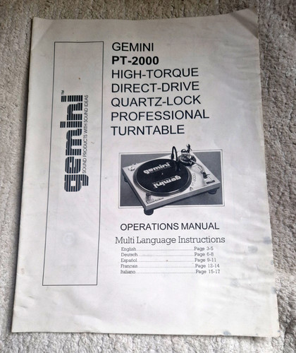 Gemini 2000 turntable - gemini, pt-2000