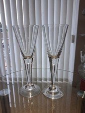 PAIR of DARTINGTON SHARON CRYSTAL WINE GLASSES 22 cm