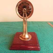 Vintage Brass Nautical Ship Engine Room Telegraph Nautical Wood Base 6” Decor