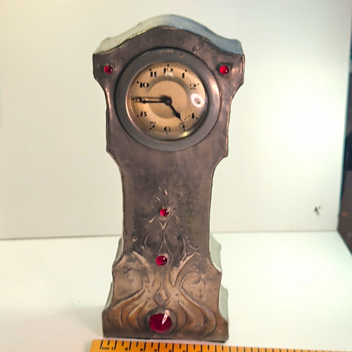 Art nou pewter - nou,, clock