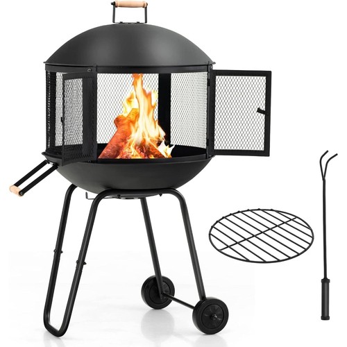 Rolling fire pit wood - rolling,