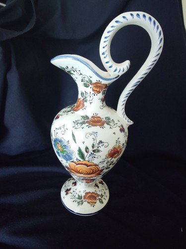 Bequet delft floral 24cm jug - delft,