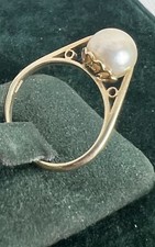 9mm Cultured Pearl Gold Ring 9ct