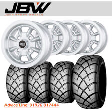 4.5"x10" JBW Superlite Classic Mini Silver Alloy Wheels+Yokohama A032r Tyres x 4