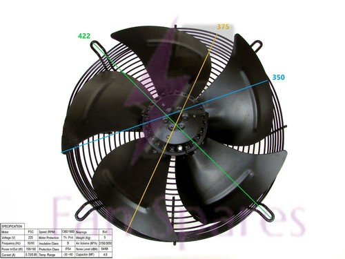 Axial fan motor suck - suck, 240v