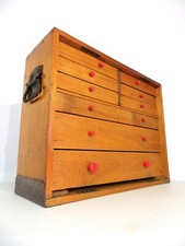 Vintage Engineers/Carpenters Toolbox Cabinet Tool Chest - 9 Drawers
