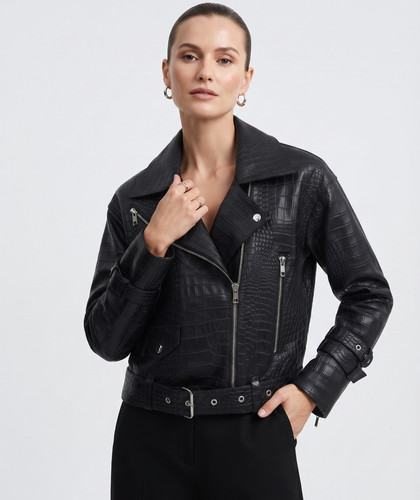 Crocodile embossed lambskin - embossed,