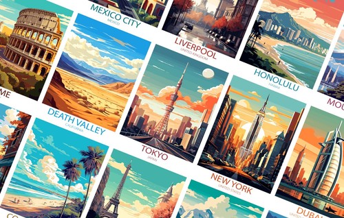 Vintage travel posters fashion - vintage,