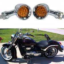 Chrome Motorcycle LED Turn Signal Lights For Suzuki Boulevard C50 M50 M90 M109R
