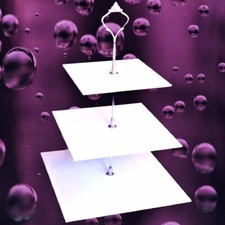 Three Tier Square Shaped Cake Stands - Two sizes and many colour choices