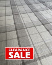Laura Ashley Highland Check Drape Dove Grey Curtain Fabric SOLD PER METRE