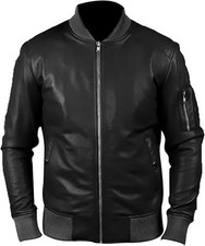 MEN'S BLACK LEATHER BIKER