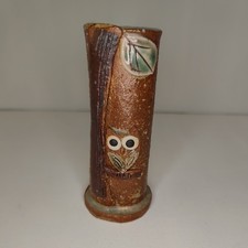 Art Pottery slab rolled Owl