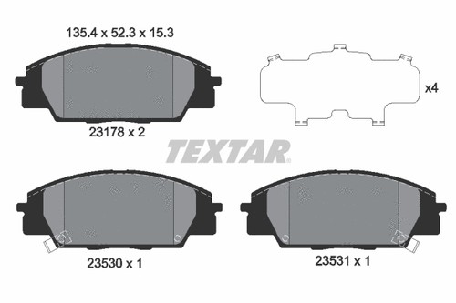 Front brake pad set - set,