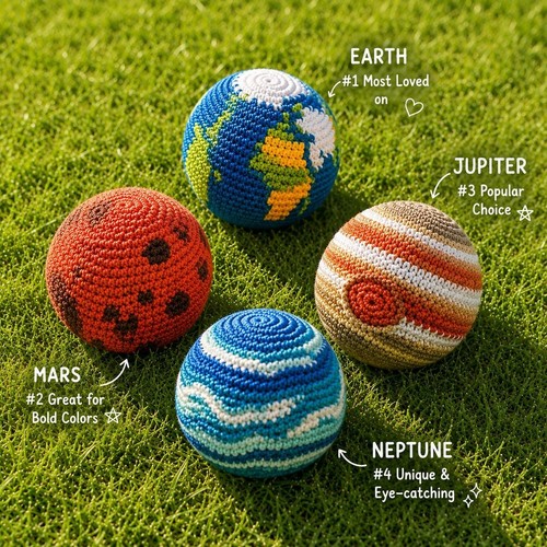 Planet crochet footbag - planet, footbag,