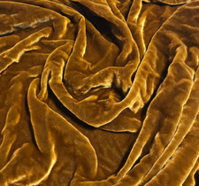 GOLDEN AMBER Hand Dyed Silk Velvet Fabric