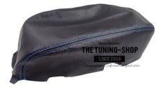 FOR FORD MONDEO ST 2003-07 BLACK ITALIAN LEATHER ARMREST COVER WITH BLUE STITCH