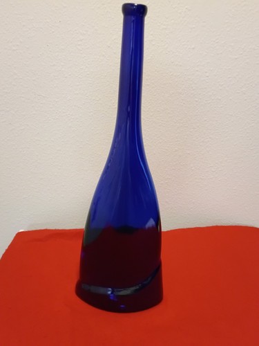 Cobalt blue glass bottle - bottle, 19"