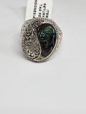 abalone shell silver rings