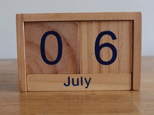 Wooden Calendar Day Month