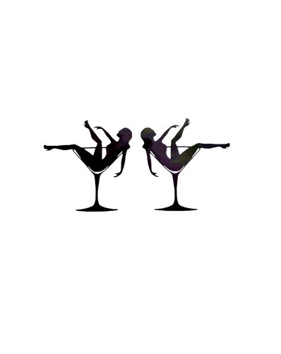 Sexy girl martini glass - in,