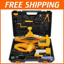 Effortless 3-in-1 Electric Scissor Jack with LED Light and Inflator for Vehicles