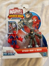 New Playskool Heroeso Marvel Spiderman and Rhino figures Age 3-6 years