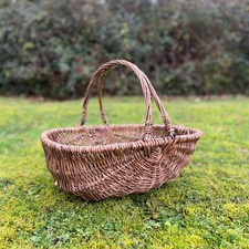 Garden Trug Basket Flower Wooden Willow Wicker With Folding Handles (52cm)