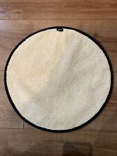 Vint. Aga Hob Lid Round Cover Large Plain Cotton Looped Pad Cream, Black Ex Con