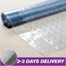 Vinyl Plastic Carpet Protector Clear Runner Home Office Hallway Film Mat Roll UK